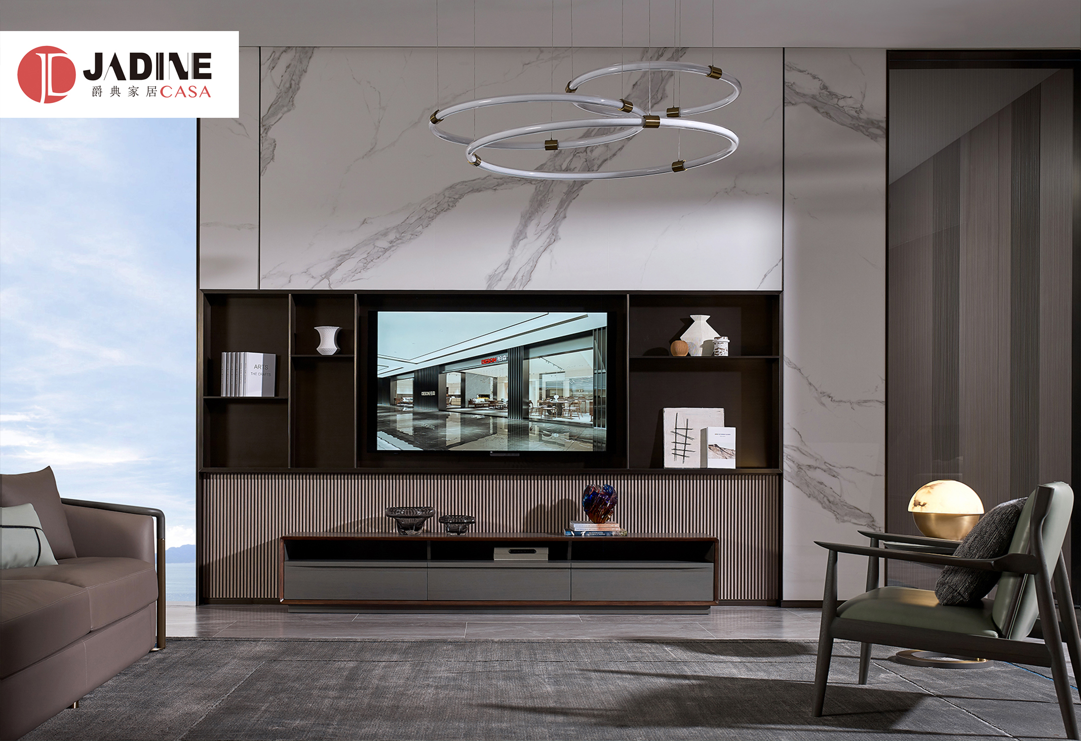 莫兰迪极简轻奢电视柜